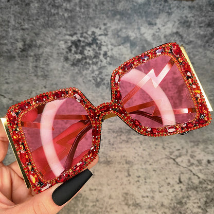 "Clover" Oversize Rhinestone Fashion Sunglasses