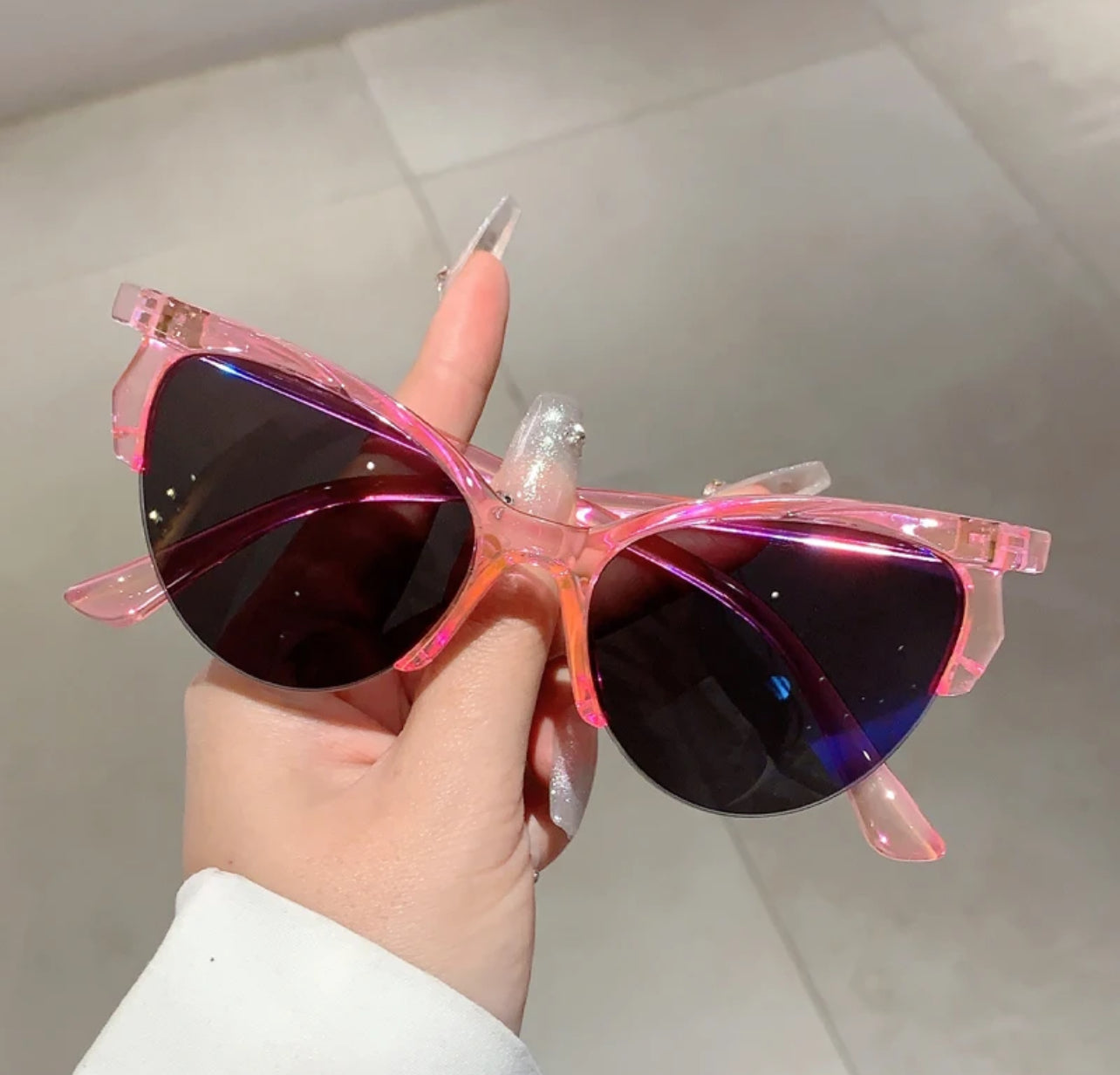 “Swift” Semi Rimless Cateye Sunglasses