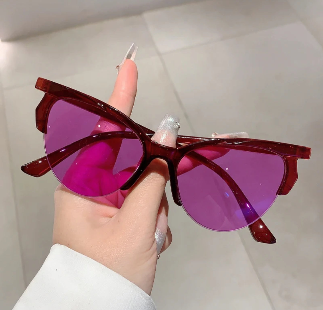 “Swift” Semi Rimless Cateye Sunglasses