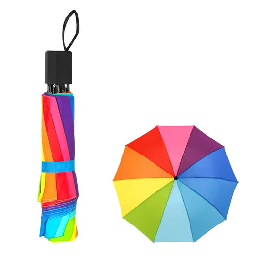 Rainbow Umbrella, Rainbow Umbrella 10k Rainbow Umbrella  (Straight Handle)