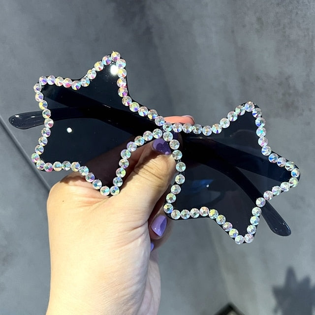 Rhinestone Star Plastic Sunglasses