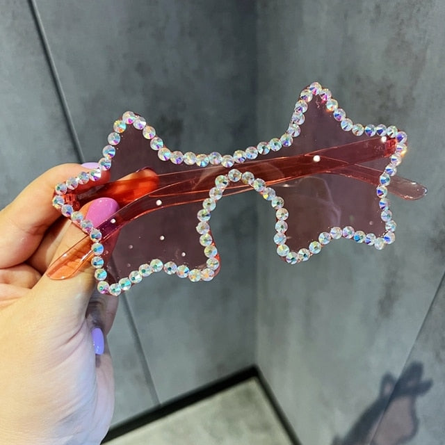 Rhinestone Star Plastic Sunglasses
