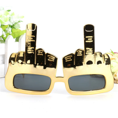 Creative Middle Finger Flip Off Hand Shape Finger Silly Funny Party Novelty Sunglasses, Glam