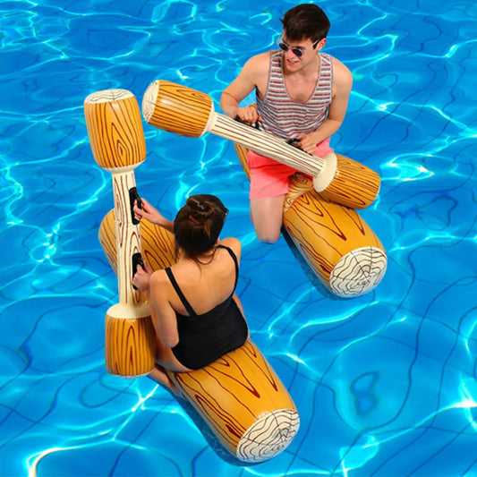 Inflatable Double Beat Log Stick Ring Pool Set