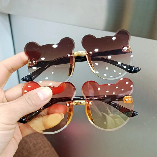 Kids Rimless Mickey Mouse Shape Sunglasses