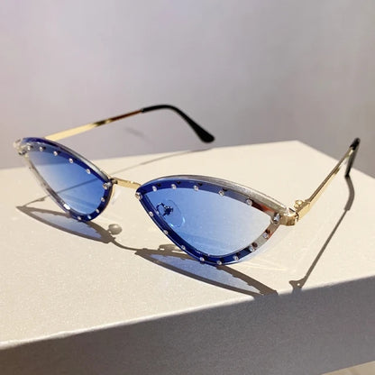 Vintage Rimless Cat Eye Metal Sunglasses - Shop Women Sunglasses 