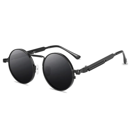 Men's Steam Punk Round Metal Frame Sunglasses