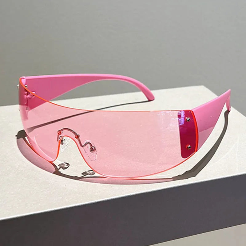 Y2K Rimless Brand Designer Sunglasses Women