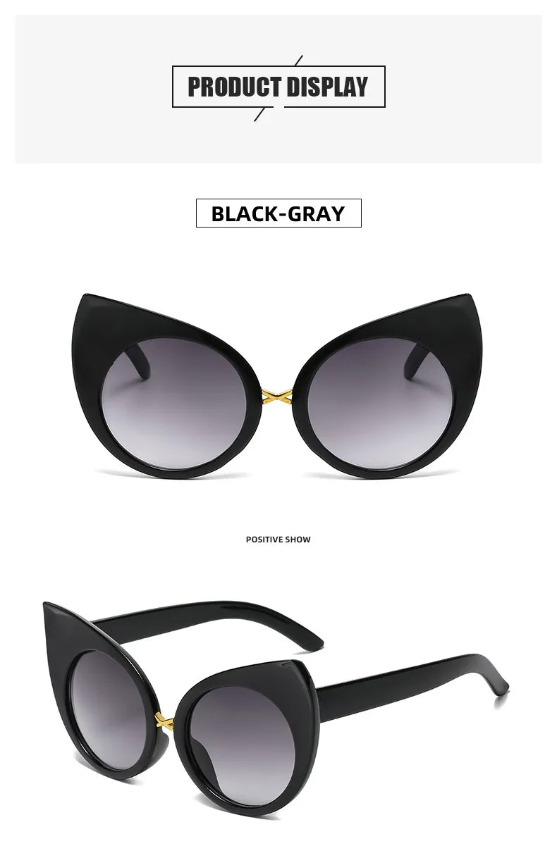 Spooky Cat Eye Oversize Sunglasses