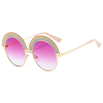 Round Oversize Rainbow Sunglasses