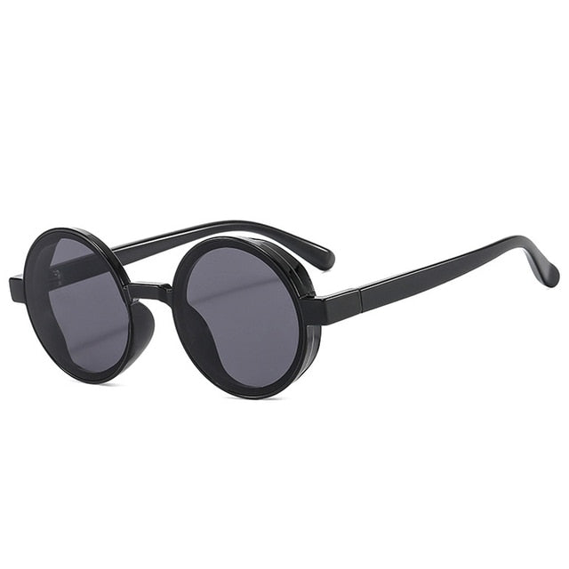 "Geeked" Round Plastic Frame Sunglasses