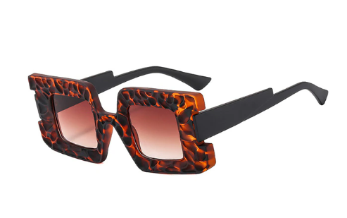 Fashion Unique Double Color Square Women Sunglasses