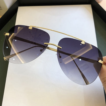 Vintage Style Rimless Aviator Sunglasses