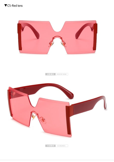 "SUNRISE" Square Rimless Sunglasses