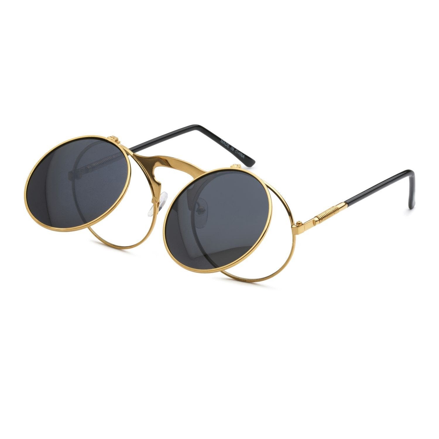 "90's Vibe" Round Flip Up Sunglasses - Weekend Shade Sunglasses