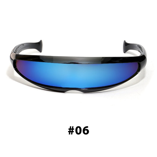 Futuristic Narrow Cyclops Visor Sunglasses