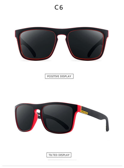 Polarized Men Square Plastic Frame Sunglasses