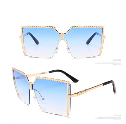 "I Ride Fly" Oversize Square Sunglasses