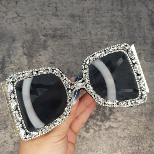 "Clover" Oversize Rhinestone Fashion Sunglasses