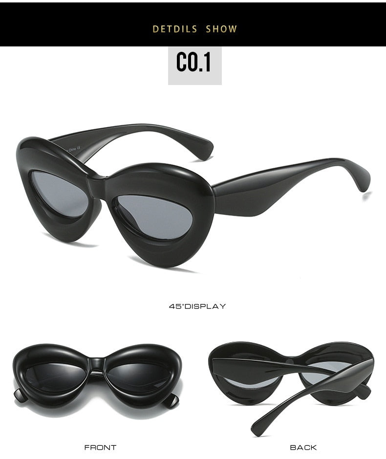 Fashion Cat Eye Plastic Frame Sunglasses