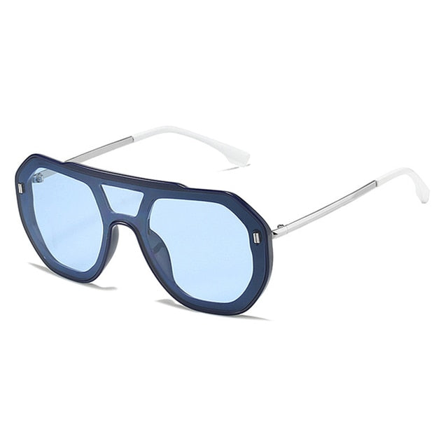 "Super Trouble" Round Plastic Frame Sunglasses
