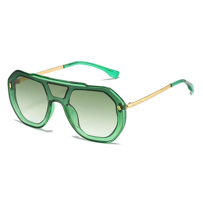"Super Trouble" Round Plastic Frame Sunglasses