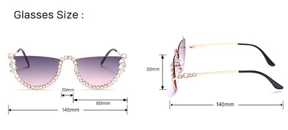 LA Rhinestone Semi Fashion Sunglasses