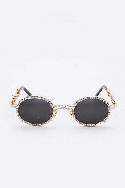Luxury Rhinestone Round Sunglasses - Weekend Shade Sunglasses