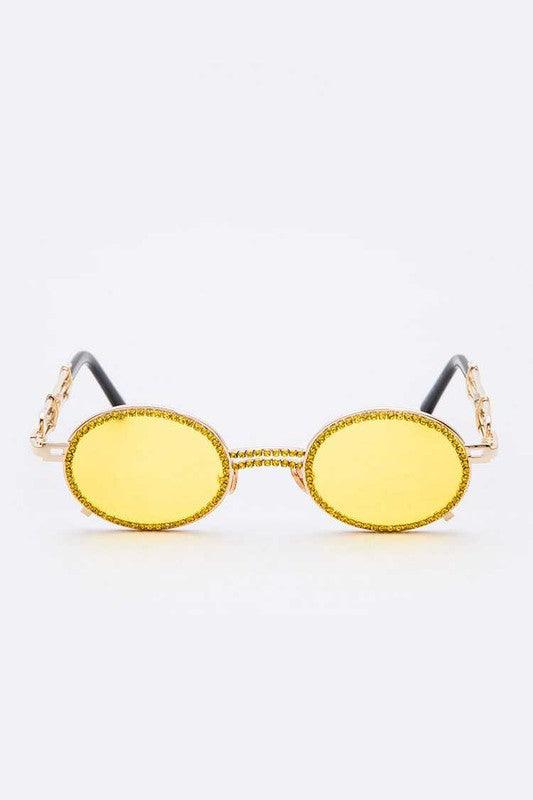 Luxury Rhinestone Round Sunglasses - Weekend Shade Sunglasses