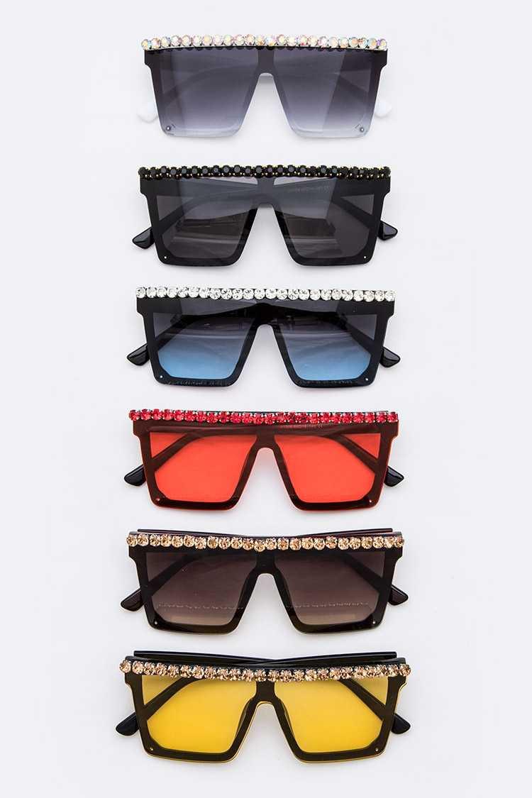 Iconic Rhinestone Brow Bar Sunglasses - Weekend Shade Sunglasses