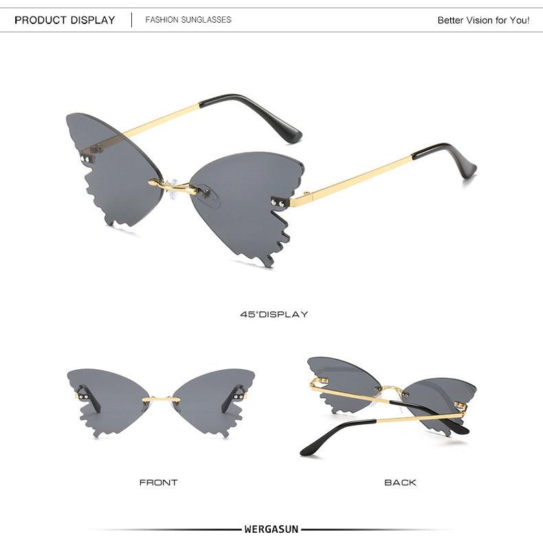 Butterfly Rimless Sunglasses - Weekend Shade Sunglasses