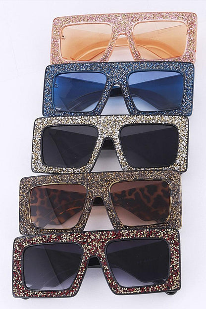Druzy Plastic Square Sunglasses - Weekend Shade Sunglasses