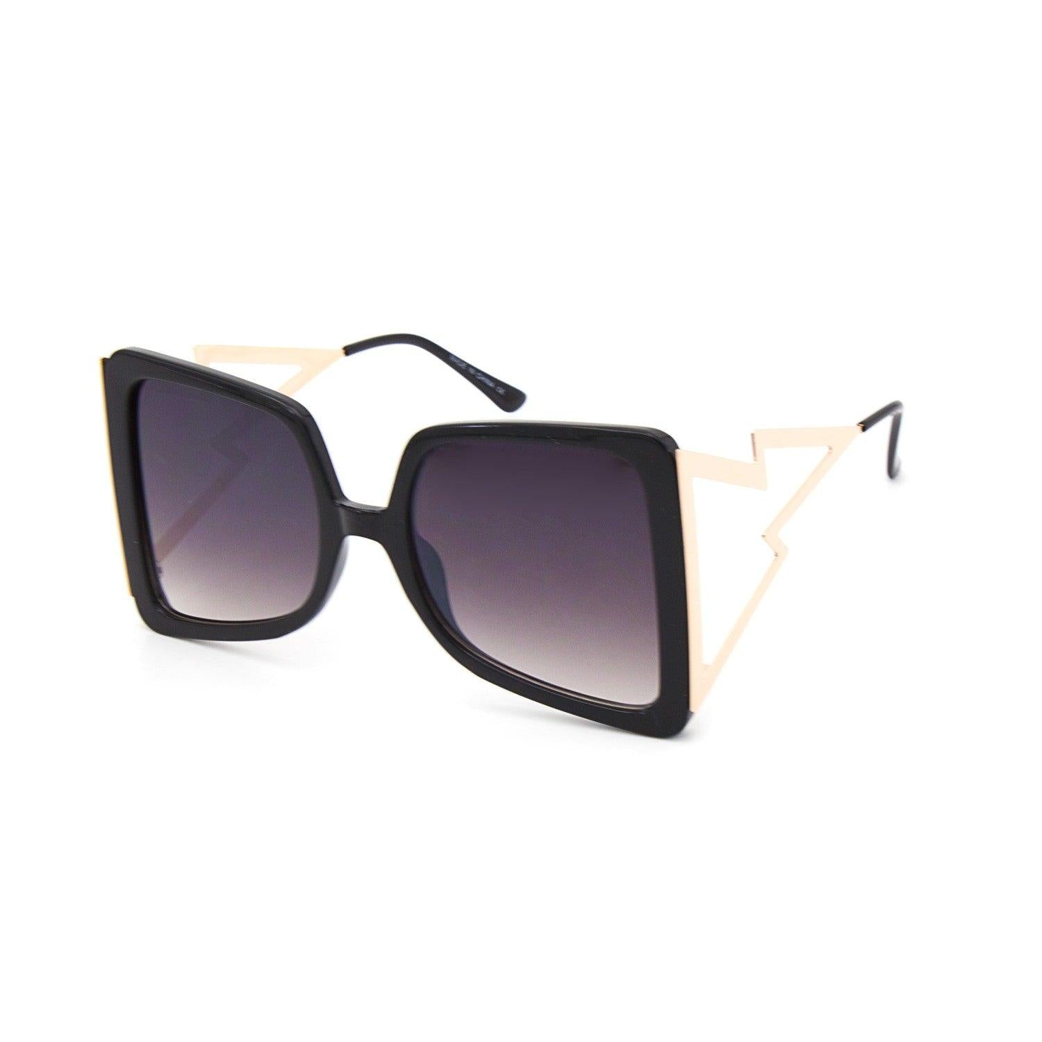 "Lightening" Oversize Square Metal Frames - Weekend Shade Sunglasses