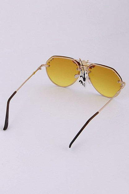 Bee Aviator Metal Sunglasses - Weekend Shade Sunglasses