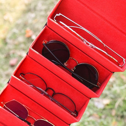 Travel 1 Pc 5 Slots Foldable Leather Eyewear Holder - Weekend Shade Sunglasses