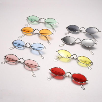 Retro Rhinestone Oval sunglasses - Weekend Shade Sunglasses