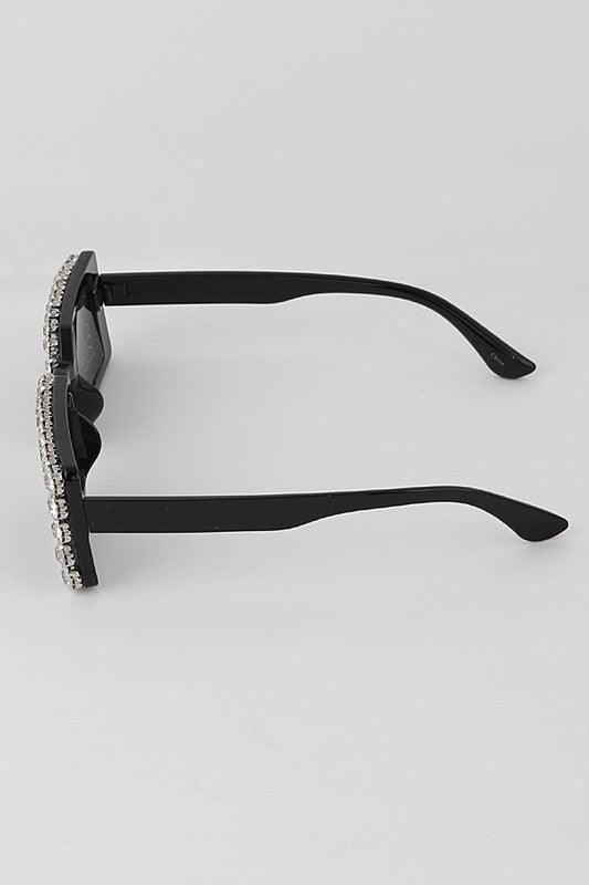 Rhinestone Rectangle Sunglasses - Weekend Shade Sunglasses