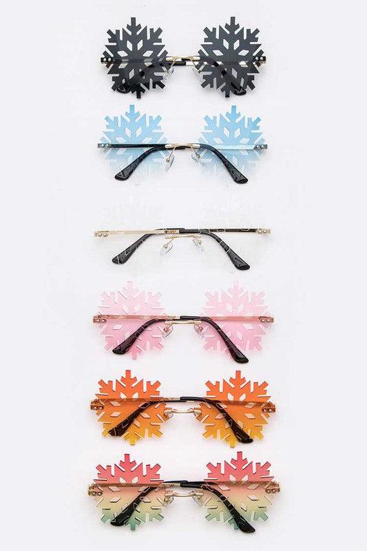 Snowflake Shape Rimless Sunglasses - Weekend Shade Sunglasses