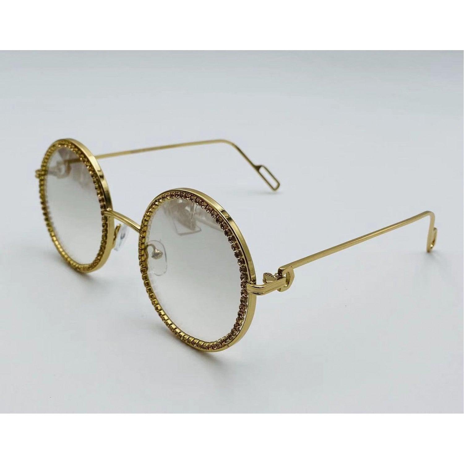 Chanel 2000s Rhinestone Rimless Sunglasses · INTO