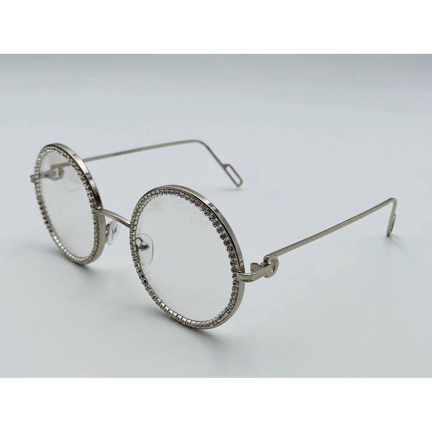 Round Rhinestone Glasses - Weekend Shade Sunglasses