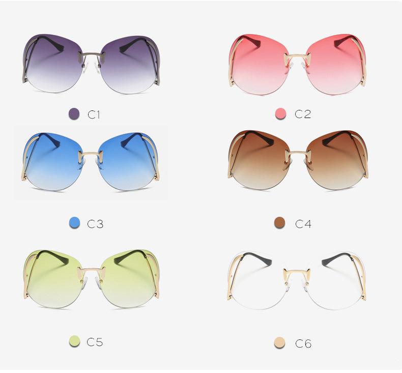Oversize Rimless Fashion Sunglasses - Weekend Shade Sunglasses