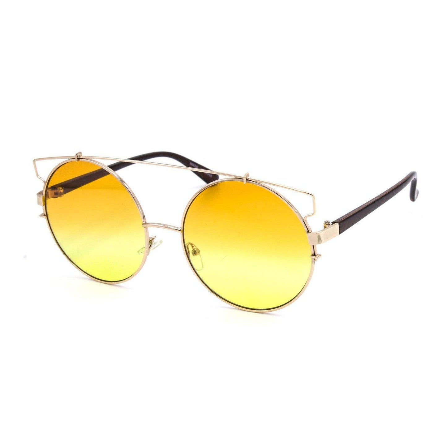 Fashion Round Sunglasses with Metal Bar - Weekend Shade Sunglasses